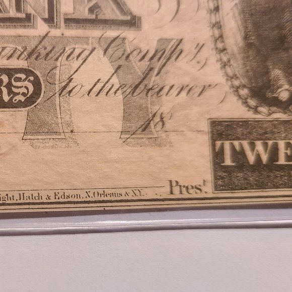 Canal Bank New Orleans $20 Obsolete Banknote From the 1850s - Picture 5 of 7
